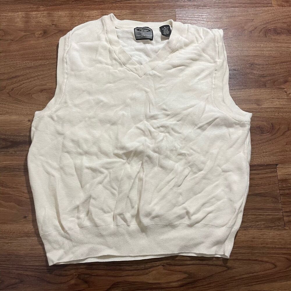 Gap Classic Tailored Sweater Vest Tan Pullover Sleeveless V-Neck Top Men Size XL